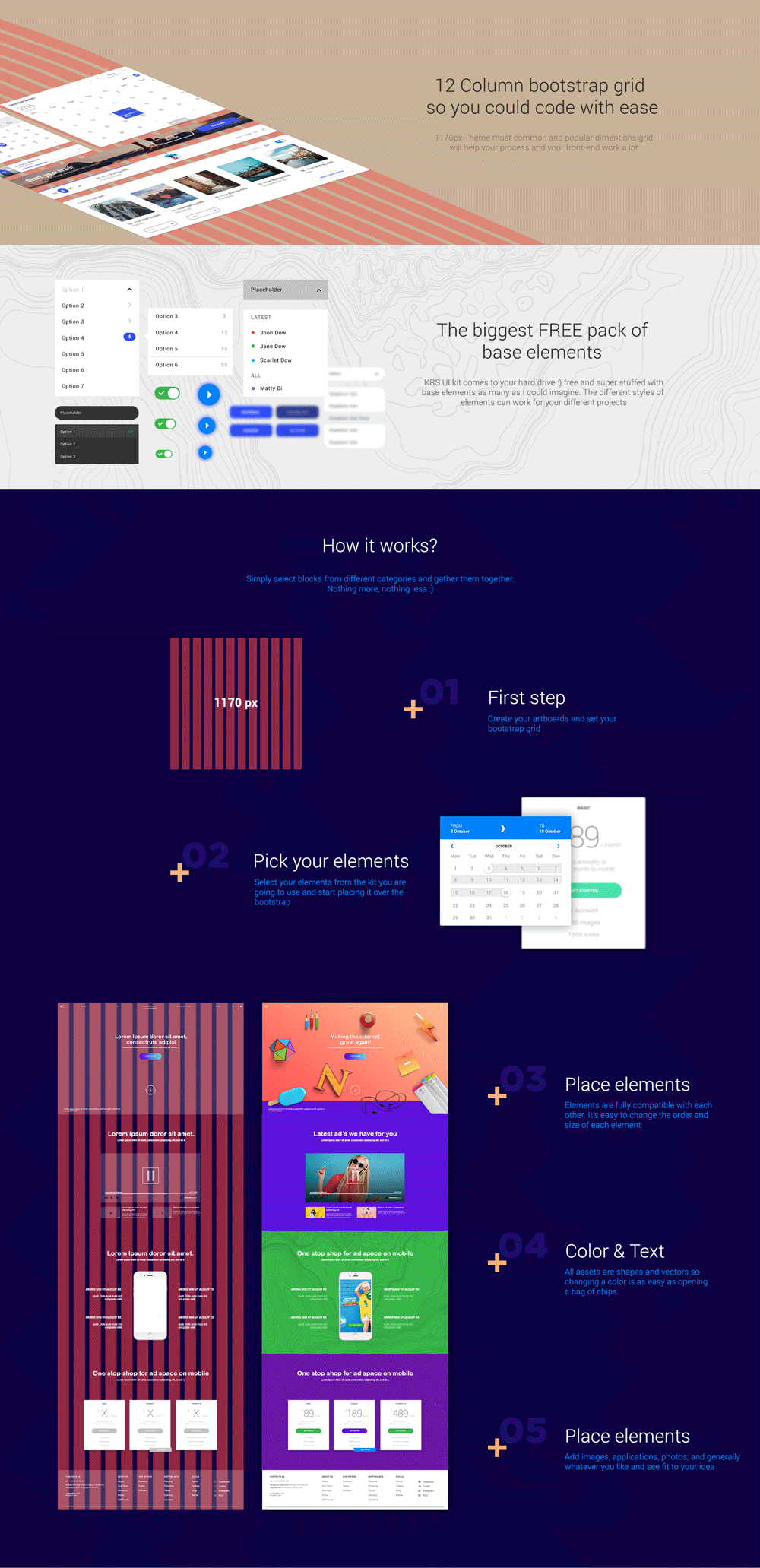 超超巨量的时尚简约UI KIts大全 Super Super Sleek Minimalist Website UI KIts_img_2