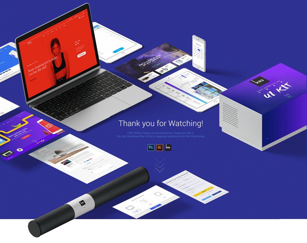 超超巨量的时尚简约UI KIts大全 Super Super Sleek Minimalist Website UI KIts_img_2