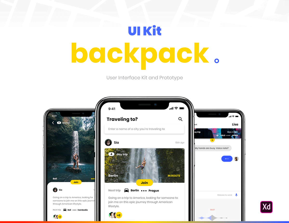 强大的旅行社交APP UI工具包 Backpack UI Kit_img_2