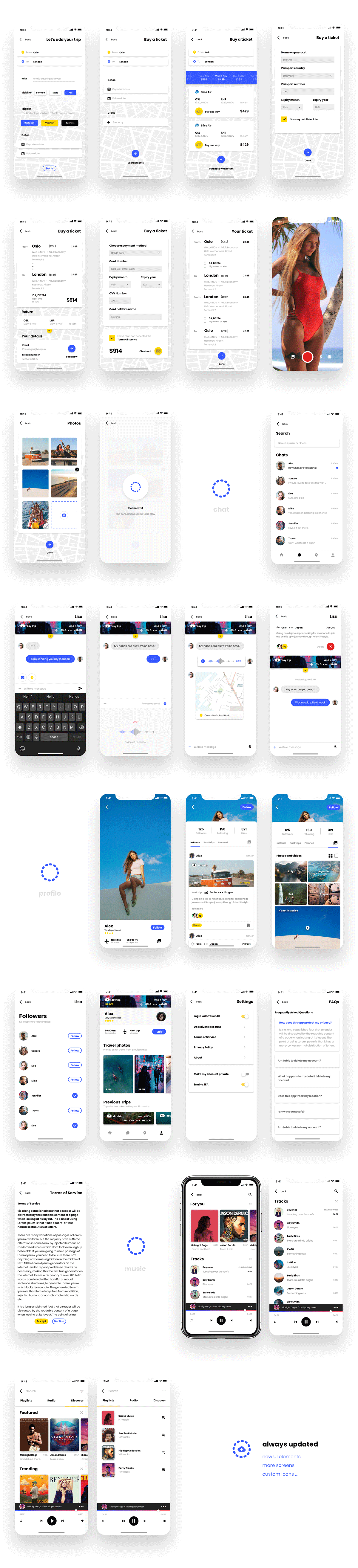 强大的旅行社交APP UI工具包 Backpack UI Kit_img_2