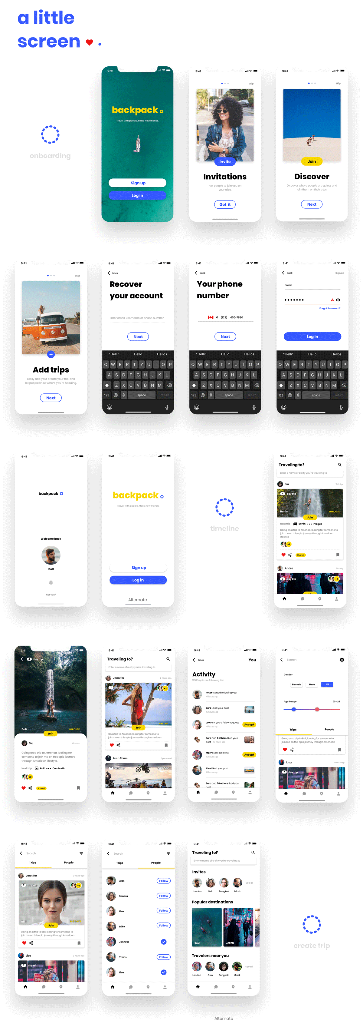 强大的旅行社交APP UI工具包 Backpack UI Kit_img_2