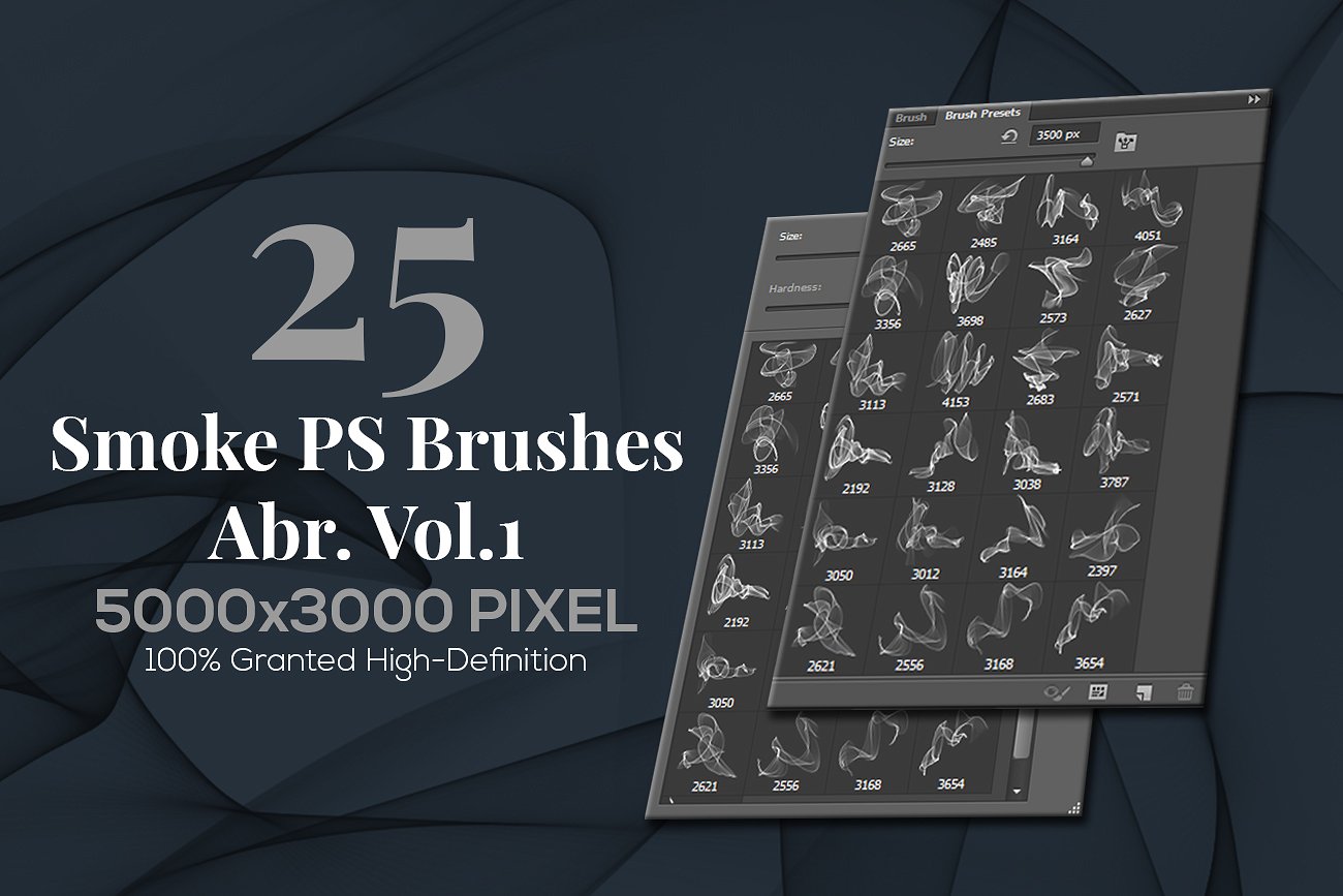 25个高品质的手绘烟雾PS笔刷 25 Smoke PS Brushes Abr Vol 1_img_2