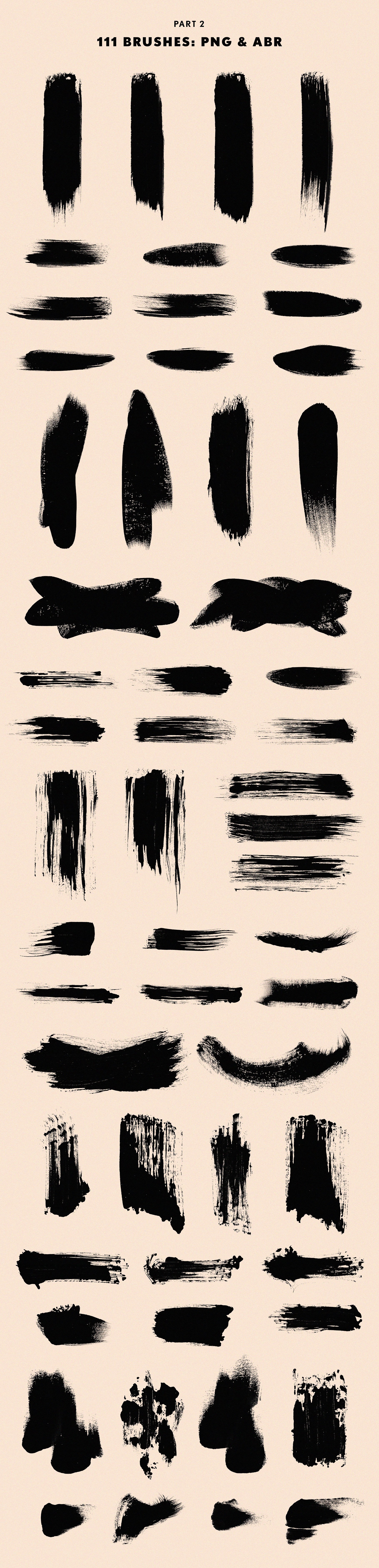 圆形水墨漩涡和毛笔笔画刷套装 Swirls & Strokes Brushes Set_img_2
