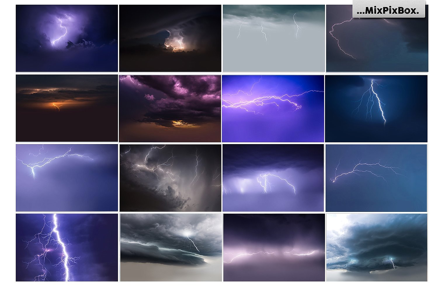 44辉煌的暴风雨闪电叠加的天空纹理 44 Lightning Photo Overlays_img_2