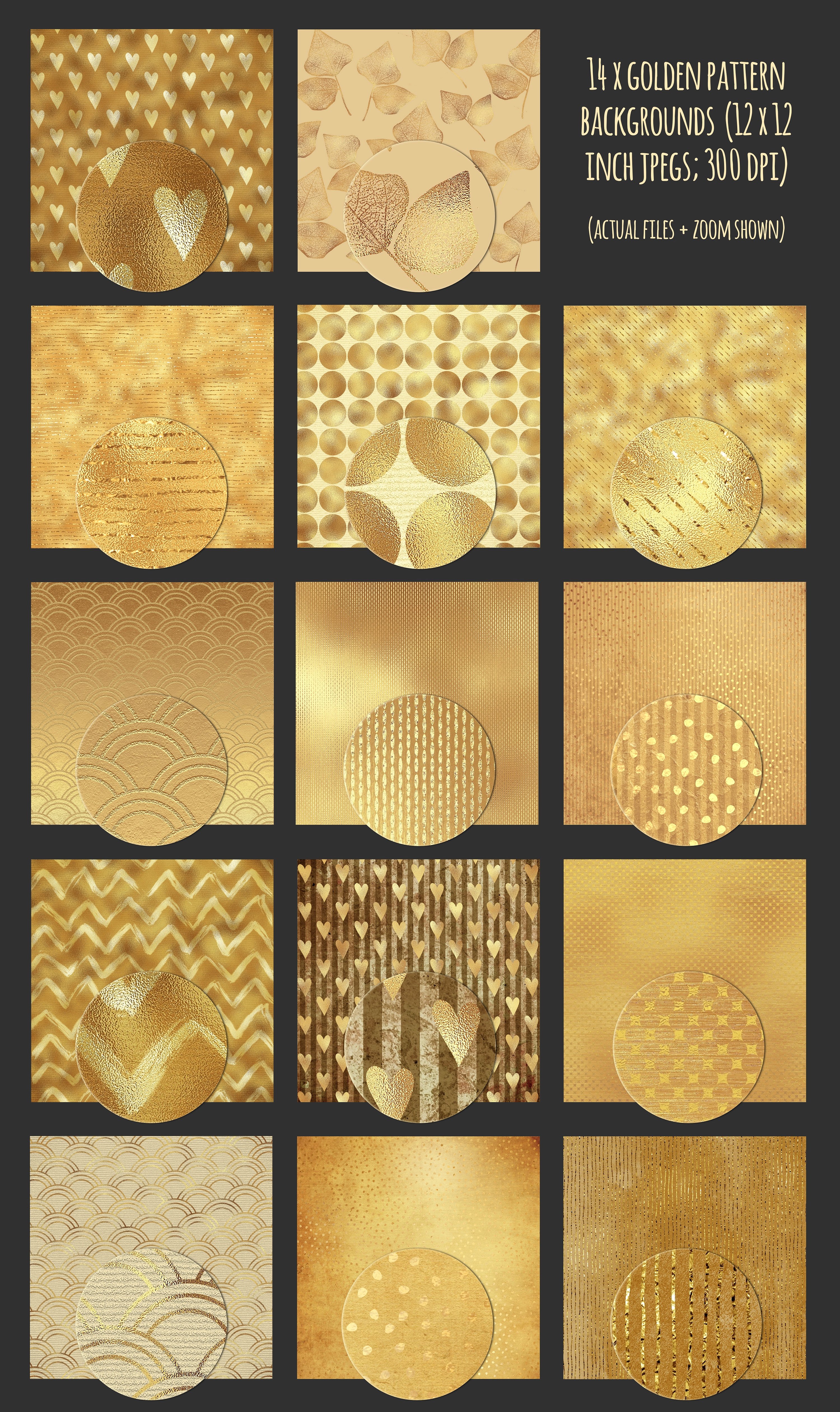 80个闪闪发光的金色纹理和图案的集合 80 Gold textures Bundle_img_2