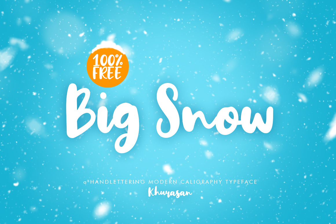 大雪效果的手写字体 Big Snow Script Font_img_2