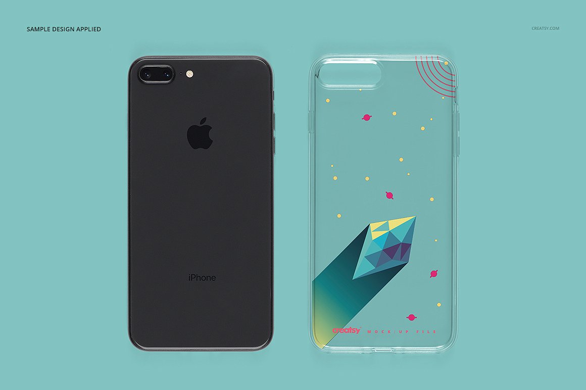 超级主流的iPhone 8 Plus多角度展示样机 iPhone 8 Plus Clear Case Mockup Set_img_2