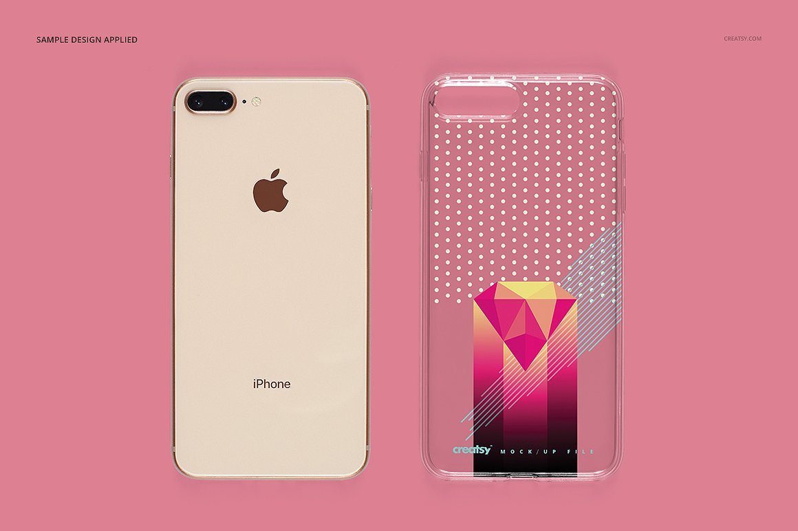 超级主流的iPhone 8 Plus多角度展示样机 iPhone 8 Plus Clear Case Mockup Set_img_2