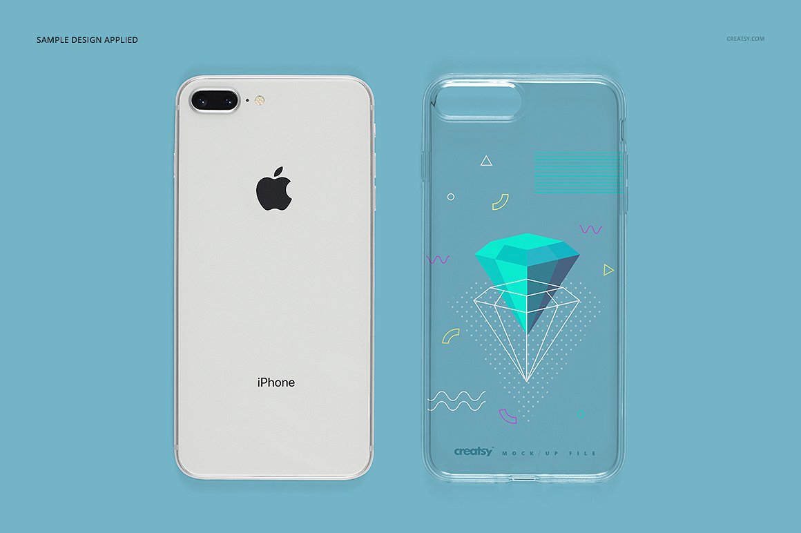 超级主流的iPhone 8 Plus多角度展示样机 iPhone 8 Plus Clear Case Mockup Set_img_2