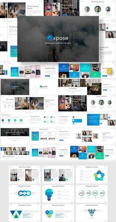 独特的简约企业创意Powerpoint&Keynote演示模板 Exposed - Powerpoint, Keynote, Google Sliders Templates_img_2