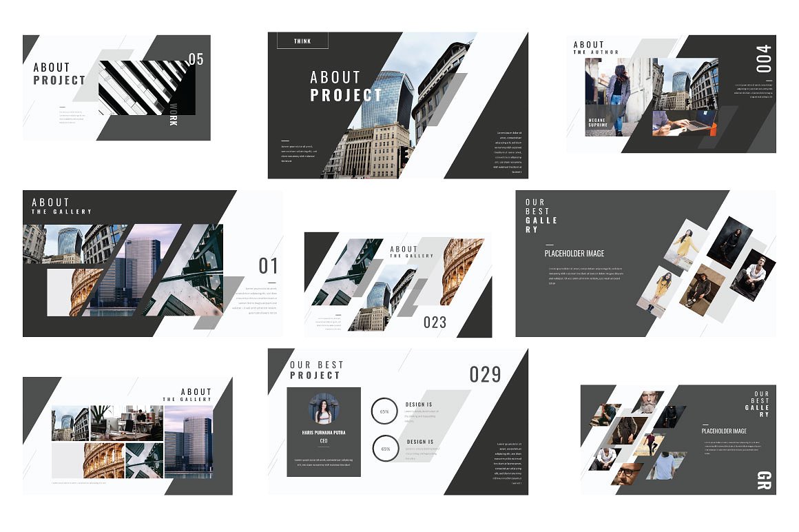 超现代的几何图形企业介绍幻灯片 Think Powerpoint,Keynote and Google Sliders Templates_img_2