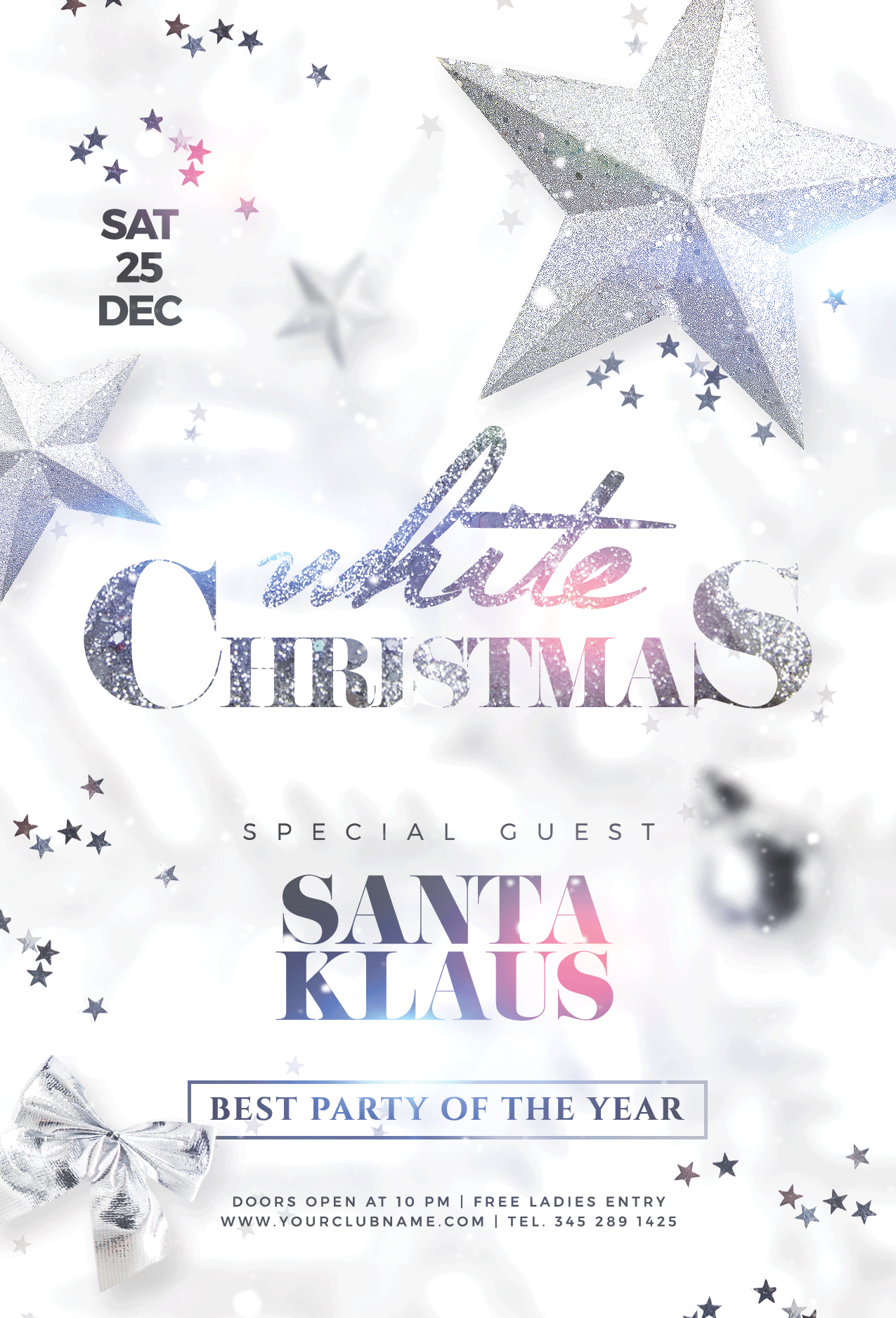 白色的圣诞派对邀请海报 White Christmas Party_img_2