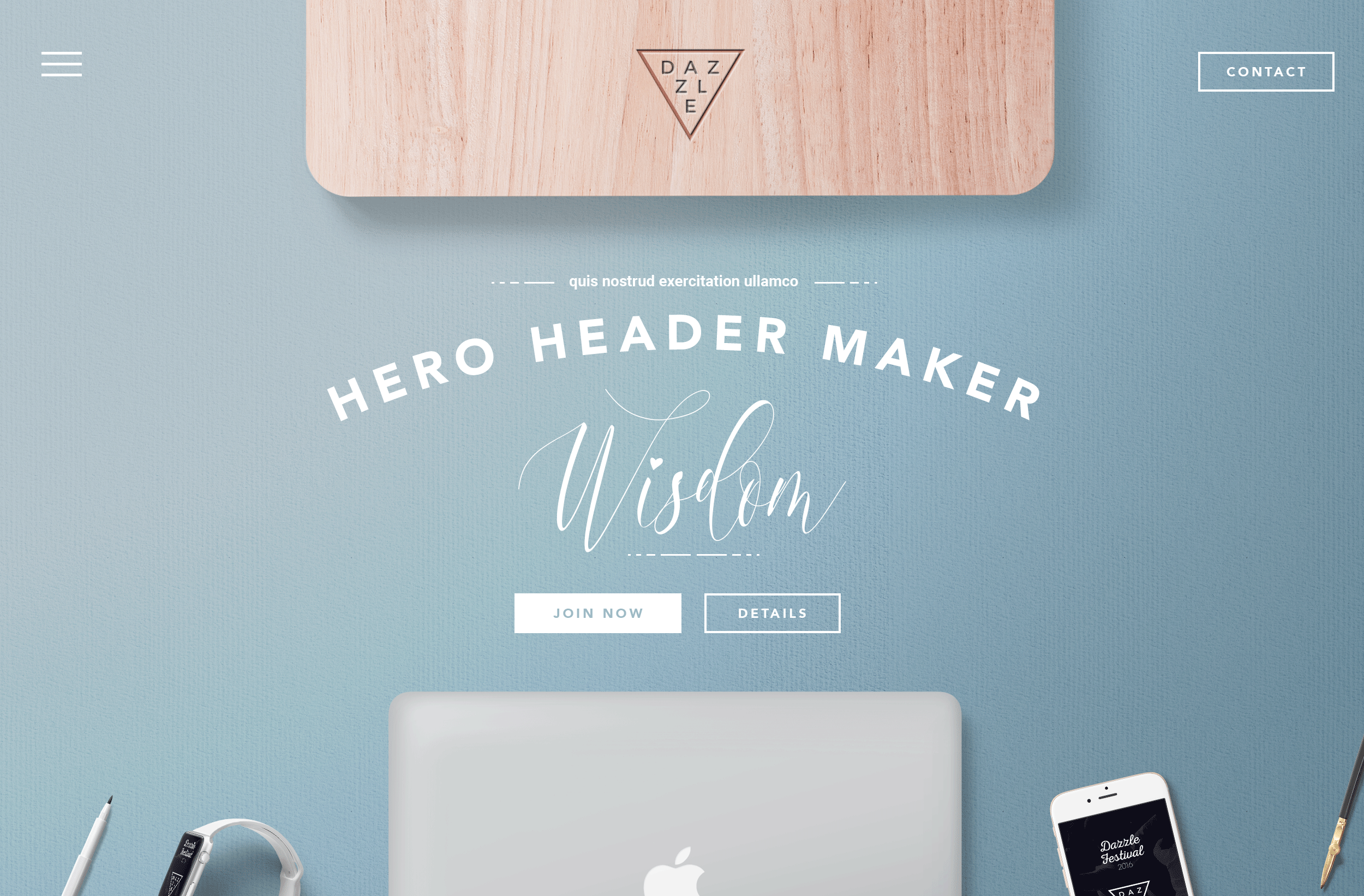 精美的苹果设备顶视图样机展示 Apple Devices Hero Header Mockups_img_2