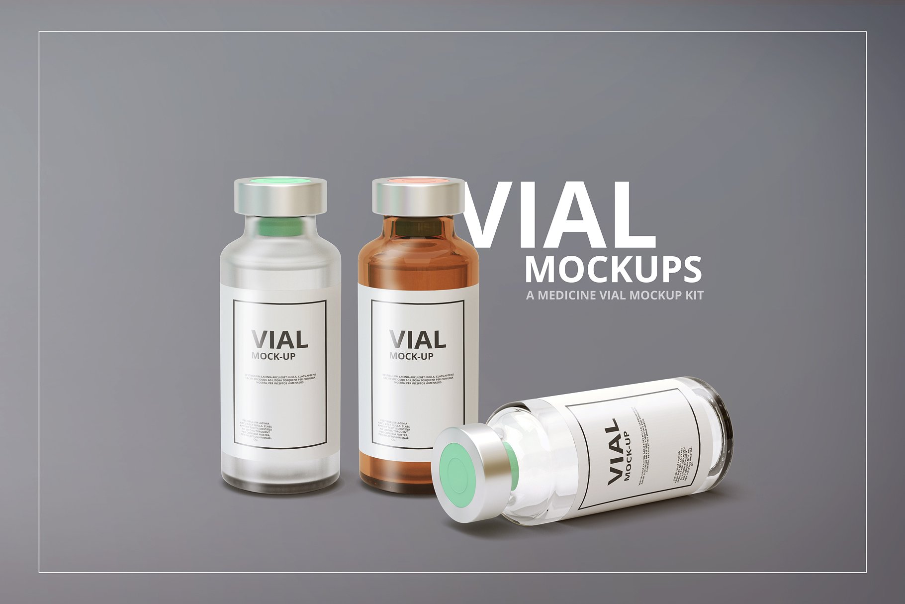 药品/疫苗容器瓶样机 Medicine Vial Mockup_img_2