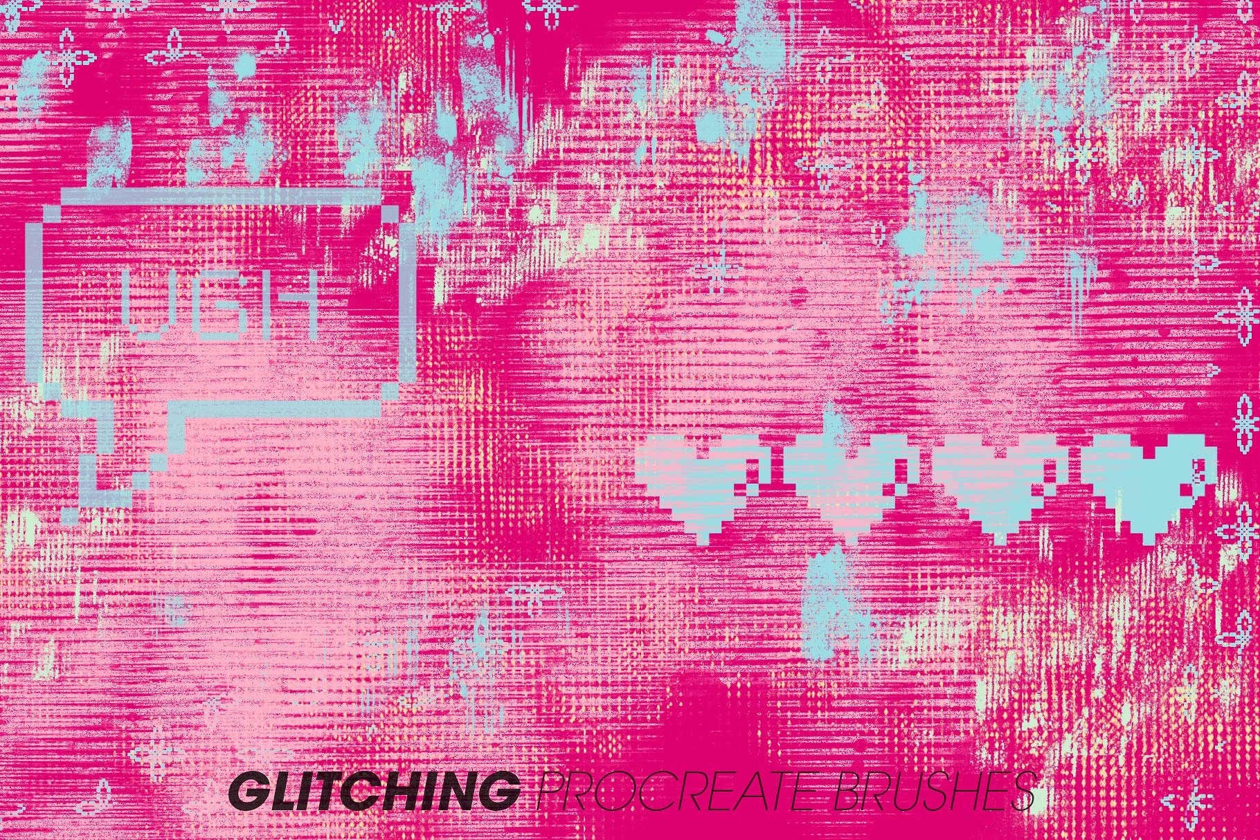 动感毛刺Procreate笔刷 Glitching Brushes for Procreate_img_2