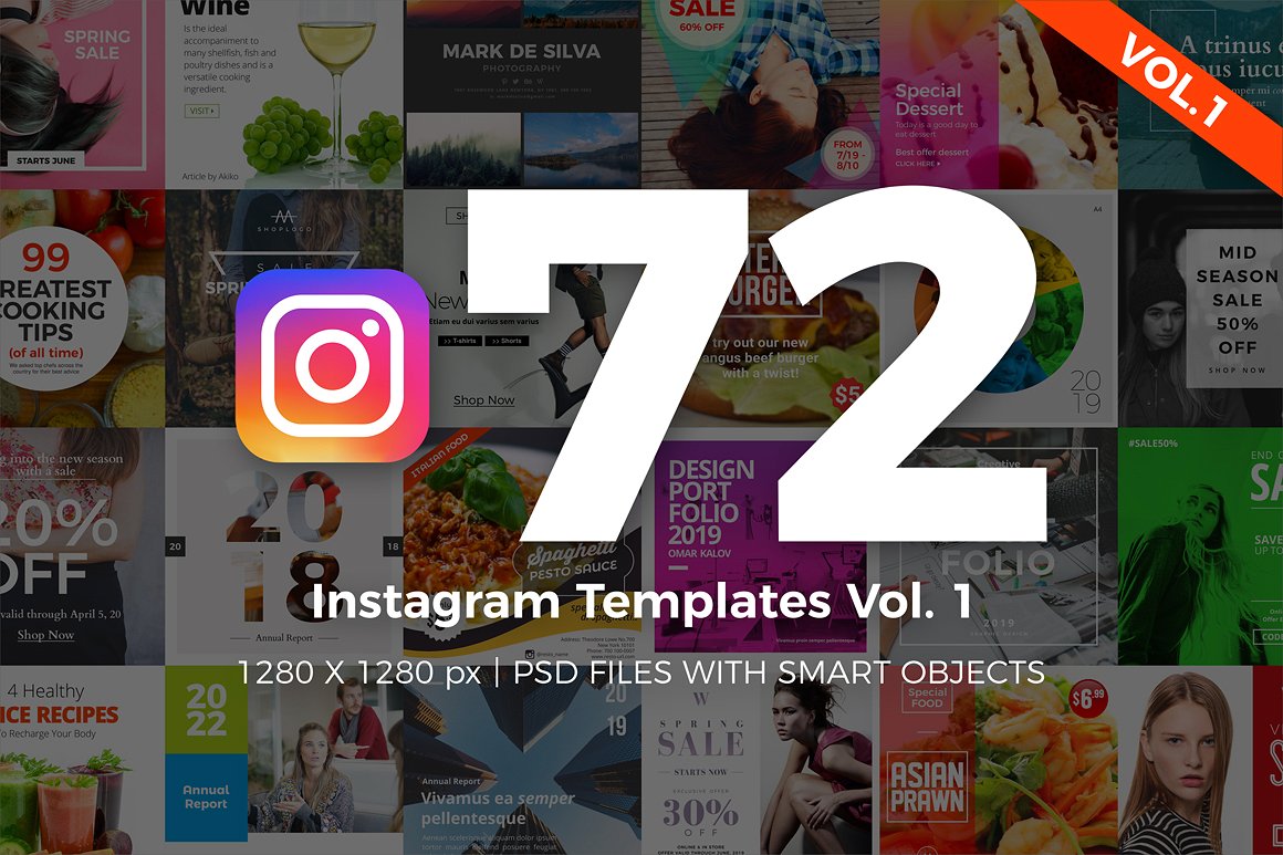 72款干净锋利Instagram的模板VOL.1 72 Instagram Templates Vol.1_img_2