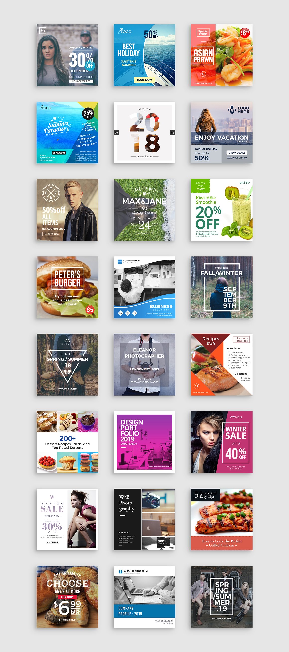 72款干净锋利Instagram的模板VOL.1 72 Instagram Templates Vol.1_img_2