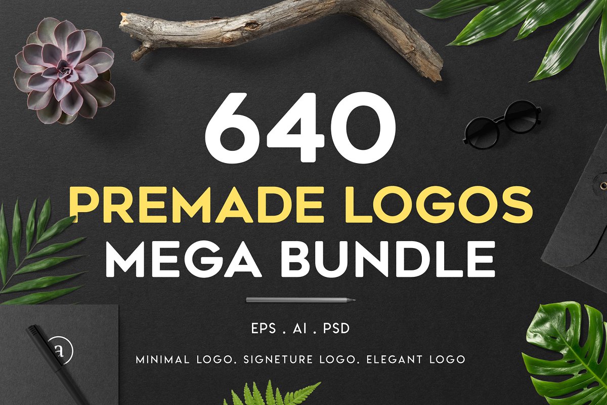 超巨量640个标志设计模板集合 640 Premade Logos Mega Bundle_img_2