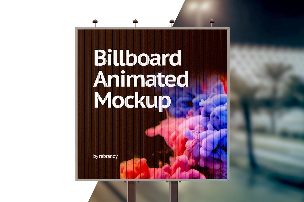 炫酷的广告牌动画样机 Billboard Animated Mockup_img_2