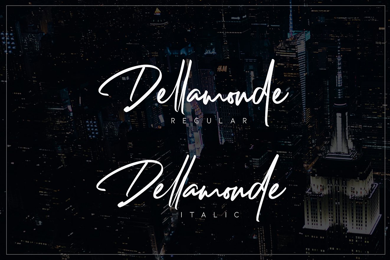 漂亮的手写刷子字体 Dellamonde // Classy Script_img_2