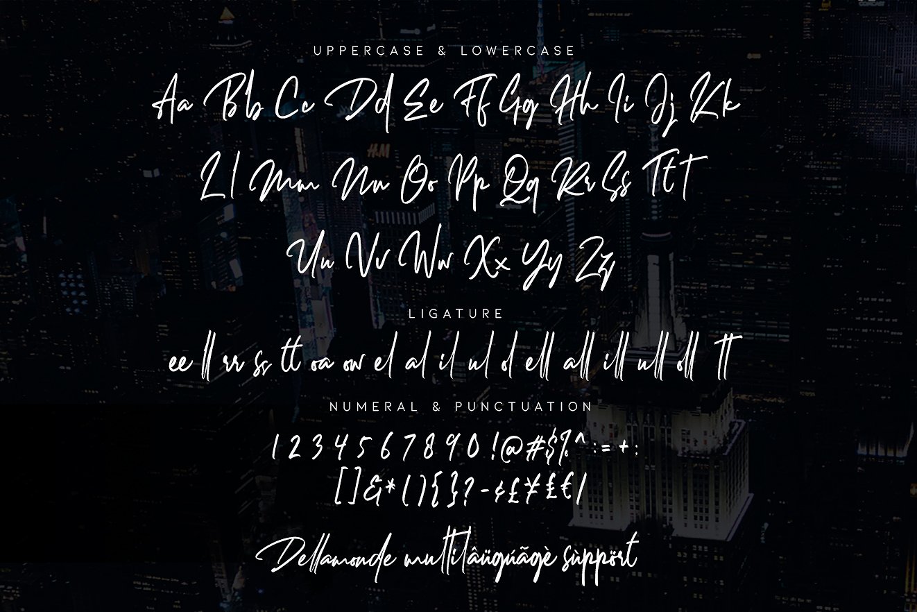 漂亮的手写刷子字体 Dellamonde // Classy Script_img_2