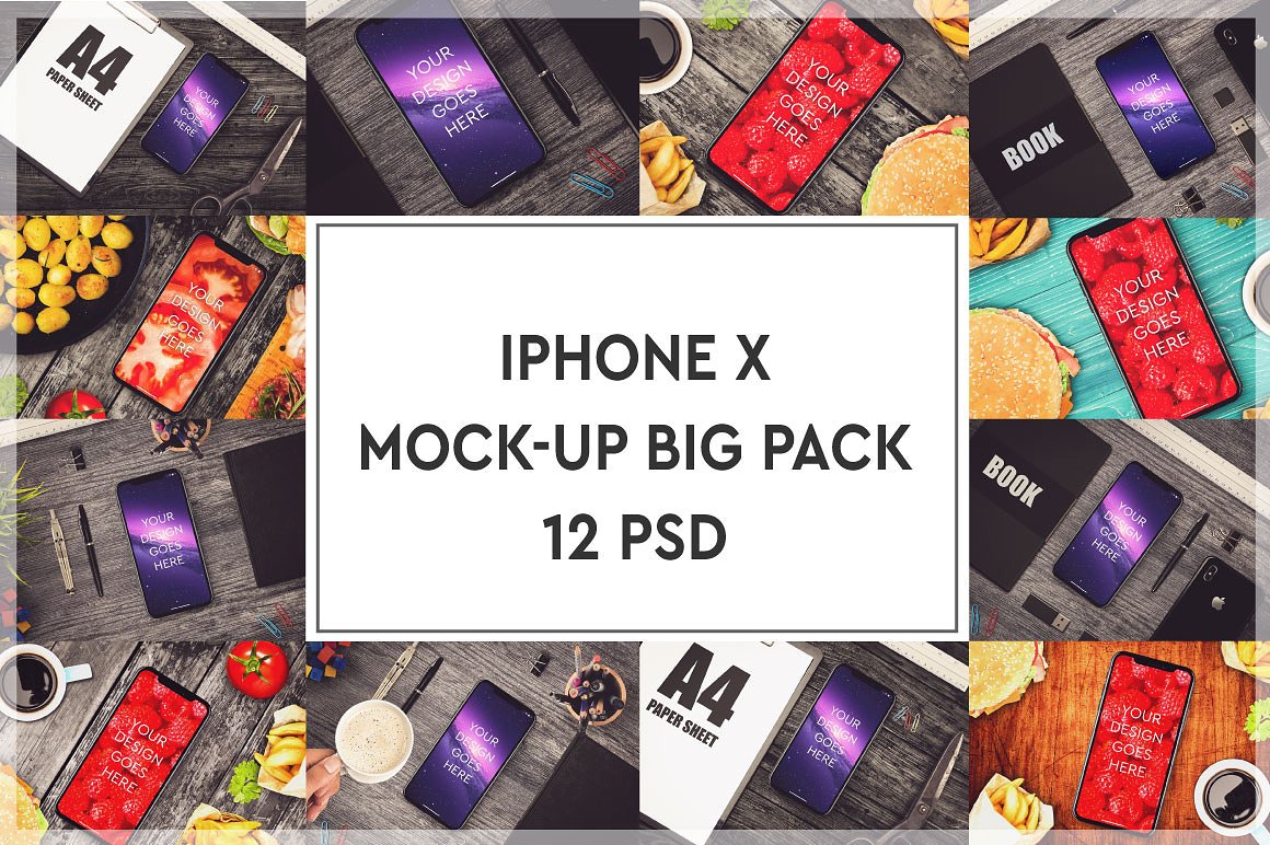 iPhone X模拟式样机大集合 IPhone X Mockup Big Pack_img_2