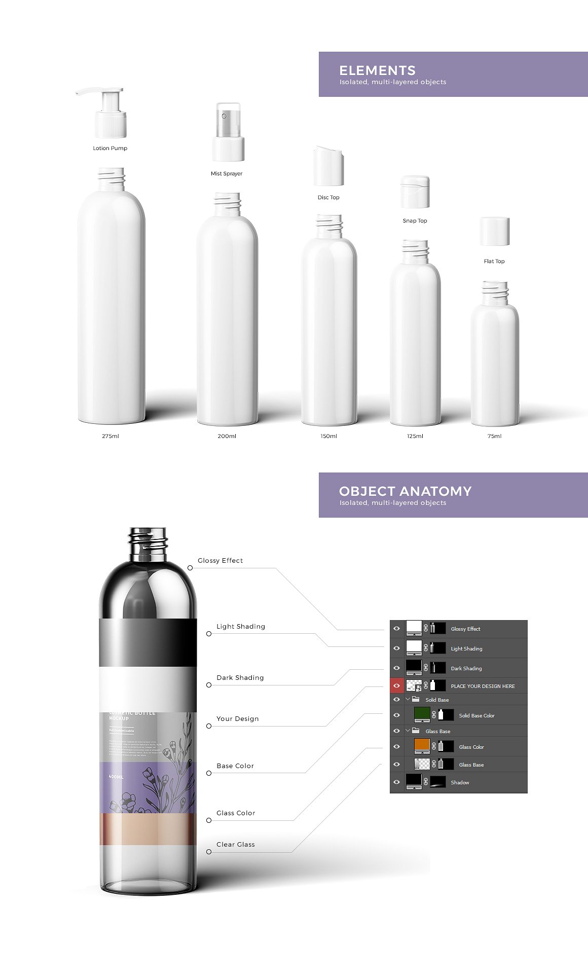 精致的化妆品瓶样机Vol.3 Cosmetic Bottles Mockup Vol.3_img_2