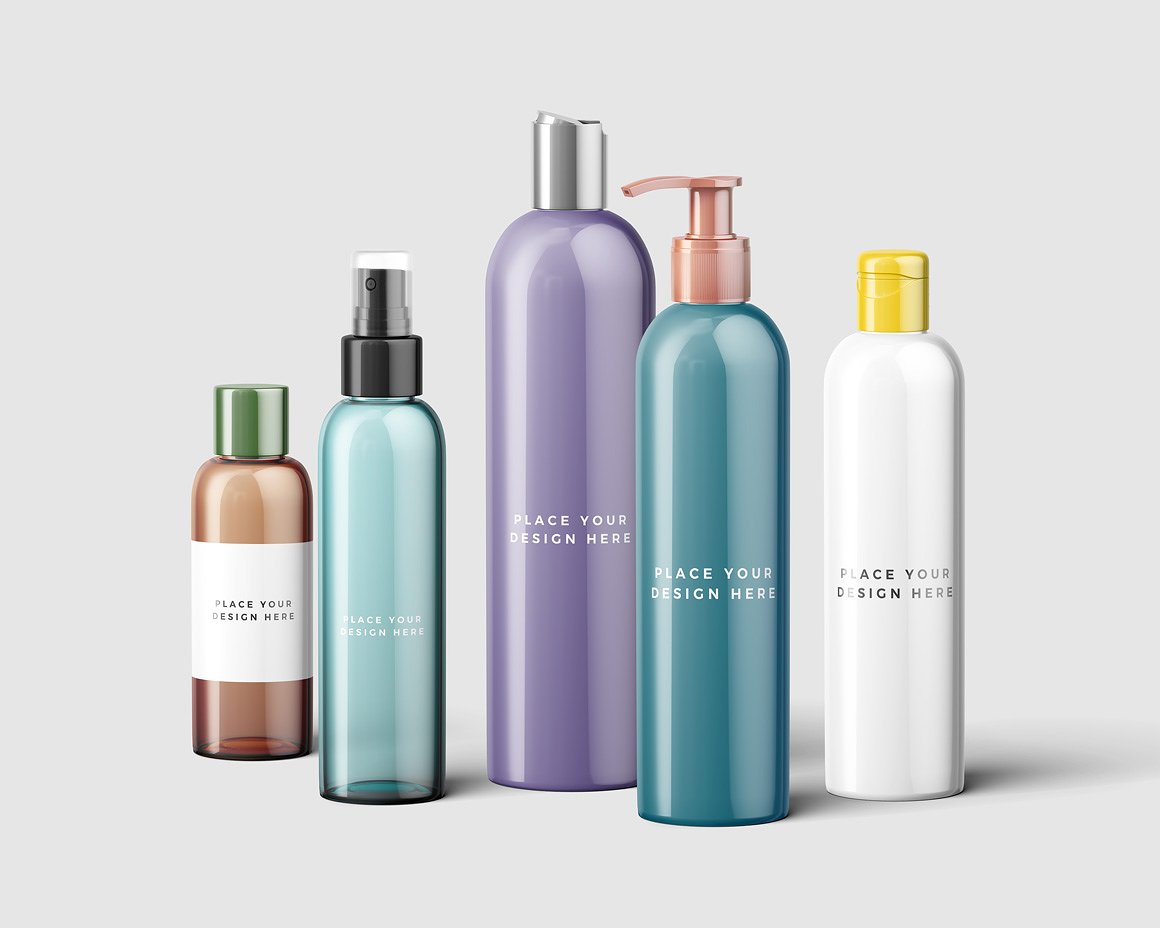 精致的化妆品瓶样机Vol.3 Cosmetic Bottles Mockup Vol.3_img_2