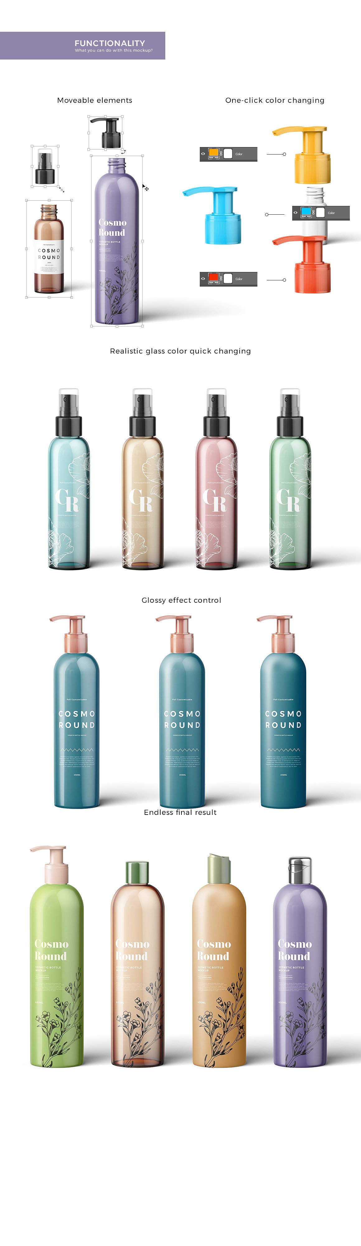 精致的化妆品瓶样机Vol.3 Cosmetic Bottles Mockup Vol.3_img_2