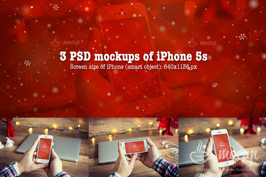 9款圣诞节元素苹果设备的样机 9 PSD Mockups Christmas_img_2