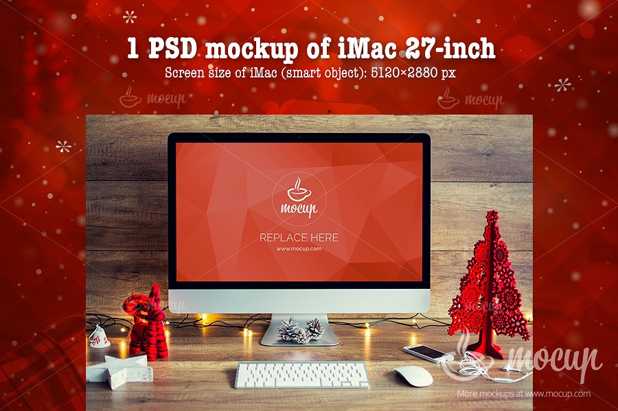 9款圣诞节元素苹果设备的样机 9 PSD Mockups Christmas_img_2