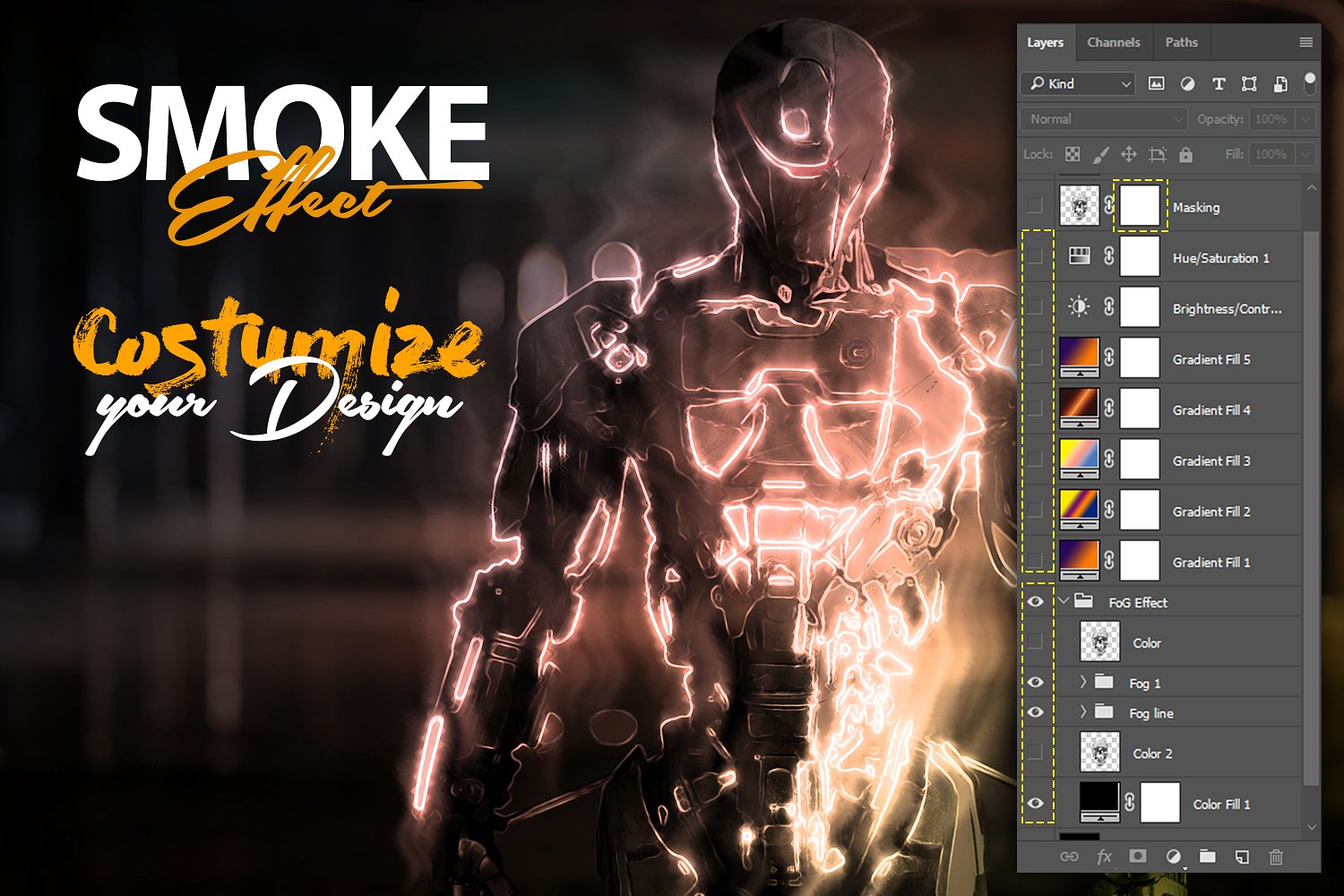 烟雾效果Photoshop的动作 Smoke Effect Photoshop Action_img_2