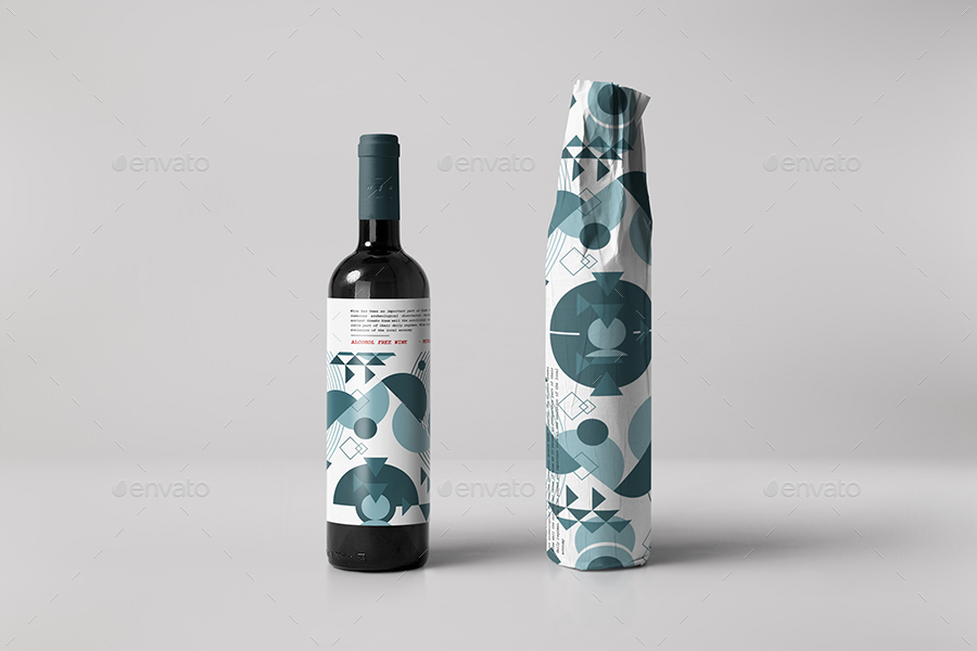 酒瓶包装实物模型 Wine Bottle Wrapping Mockup_img_2