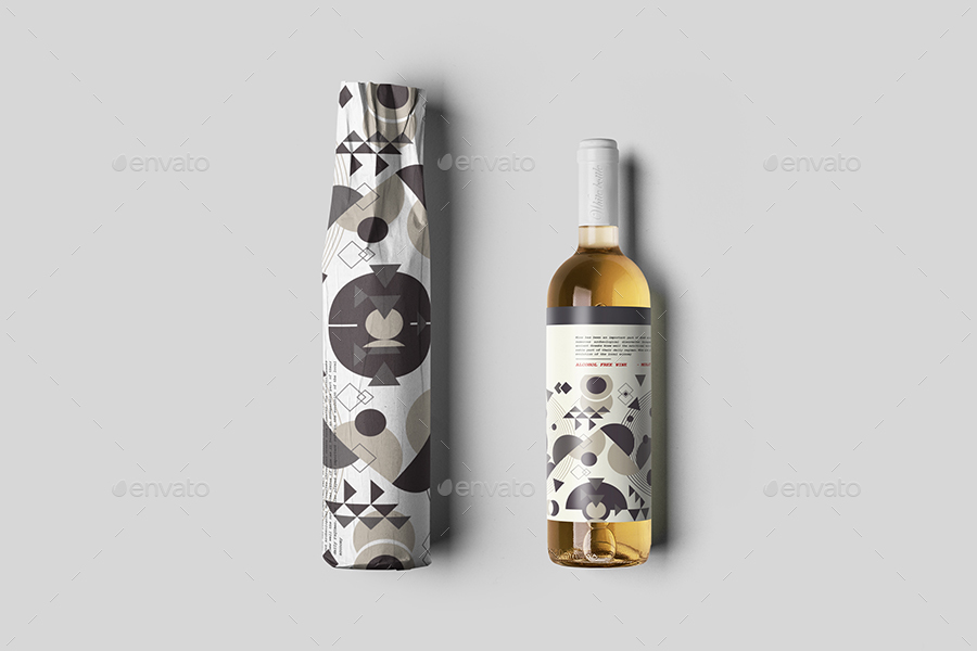 酒瓶包装实物模型 Wine Bottle Wrapping Mockup_img_2