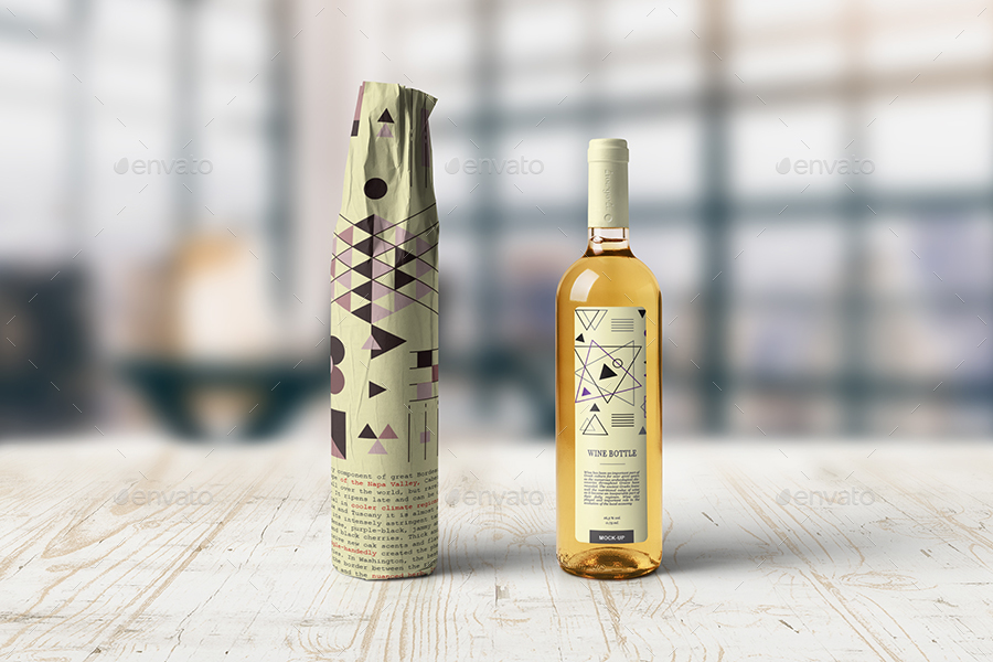 酒瓶包装实物模型 Wine Bottle Wrapping Mockup_img_2