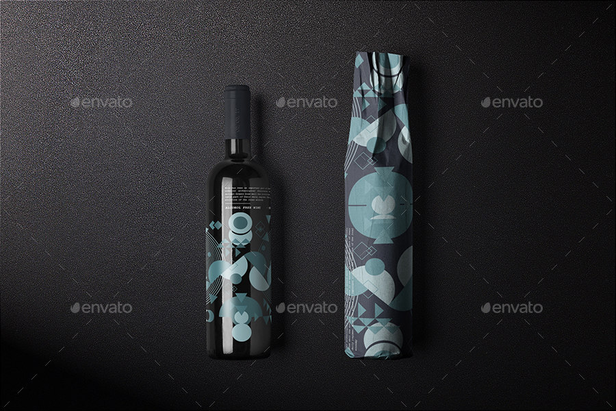 酒瓶包装实物模型 Wine Bottle Wrapping Mockup_img_2