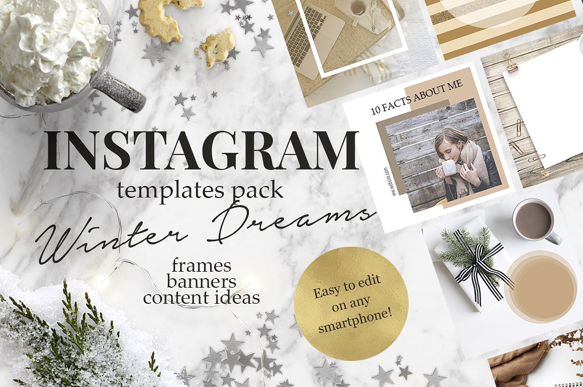 冬天温暖照片Instagram的模板 Winter Hygge Instagram Templates_img_2