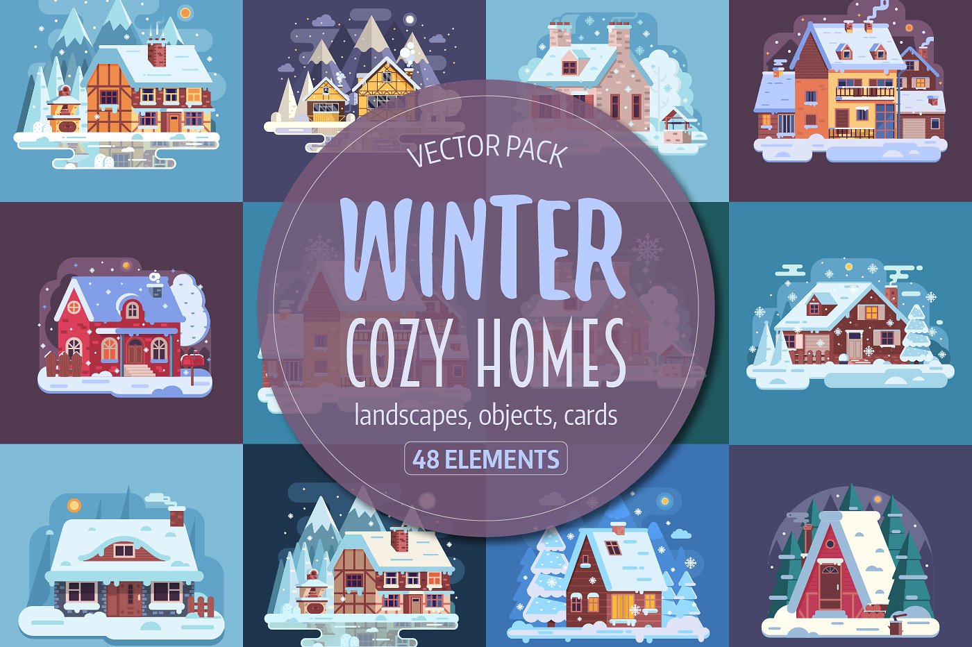 冬季舒适乡村别墅插图 Winter Cozy House Collection_img_2