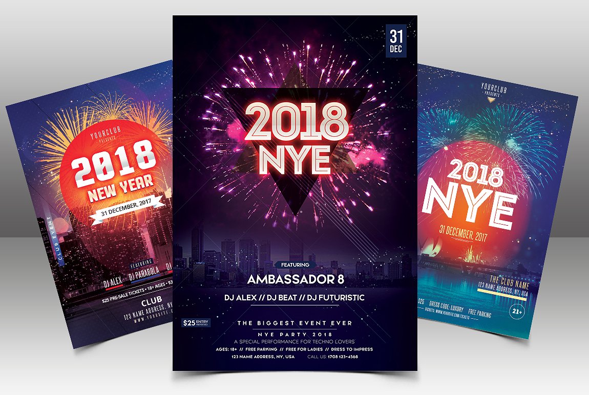 12款圣诞节冬季促销单页模板 BUNDLE – 12 XMAS & NYE FLYERS_img_2