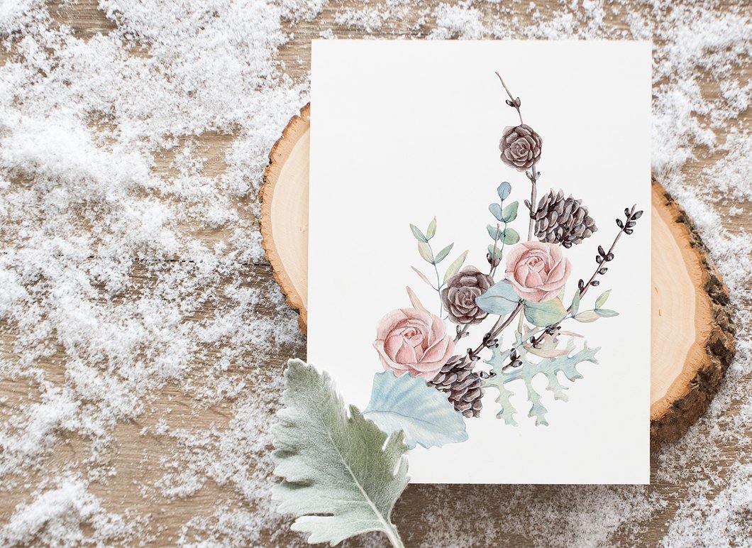 暖暖的手绘冬季水彩画集 GENTLE WINTER Watercolor Collection_img_2