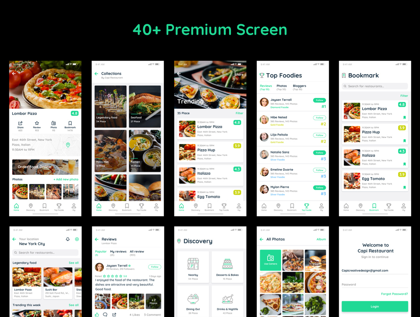 高品质餐厅苹果手机APP UI套件 Capi Restaurant iOS UI Kit_img_2