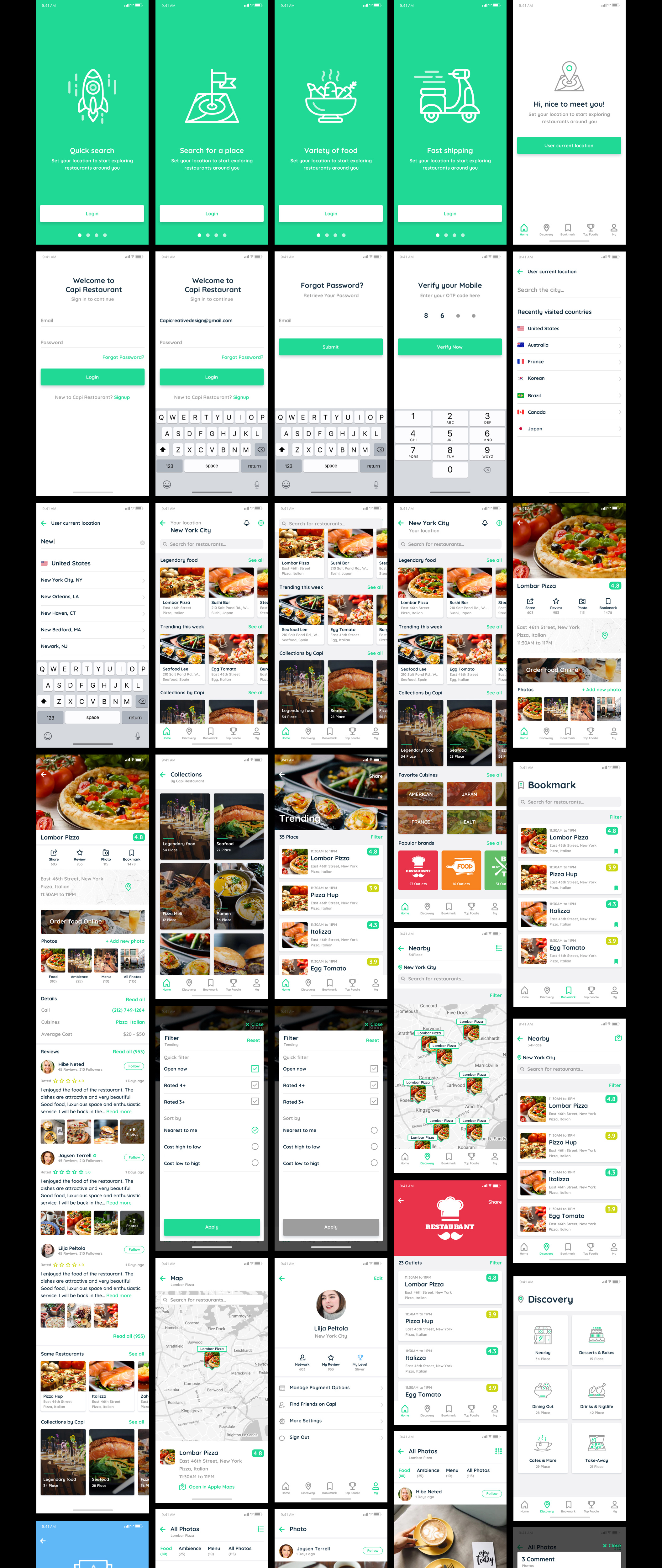 高品质餐厅苹果手机APP UI套件 Capi Restaurant iOS UI Kit_img_2