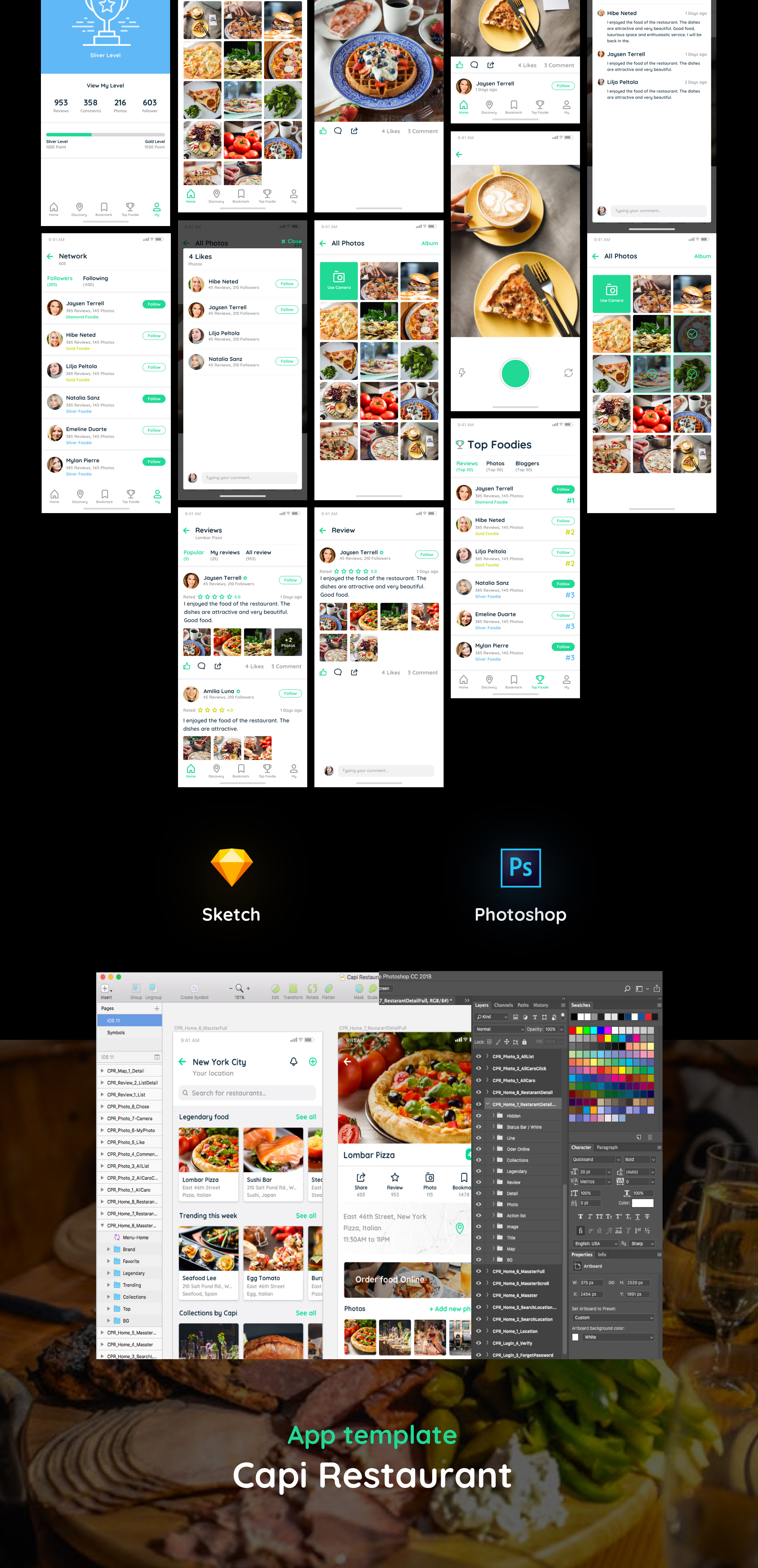 高品质餐厅苹果手机APP UI套件 Capi Restaurant iOS UI Kit_img_2