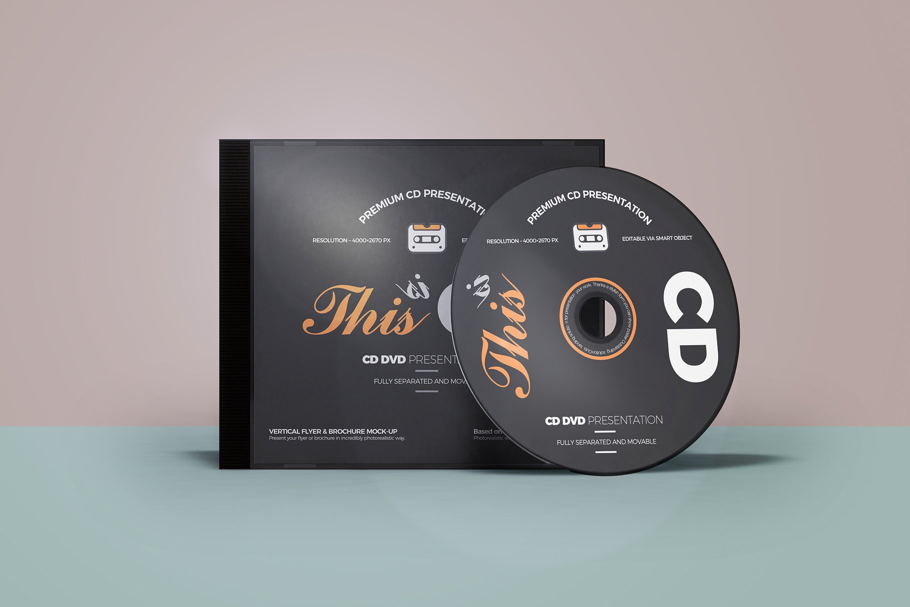 CD/DVD光盘包装盒设计展示贴图样机 CD DVD Album Mockup_img_2