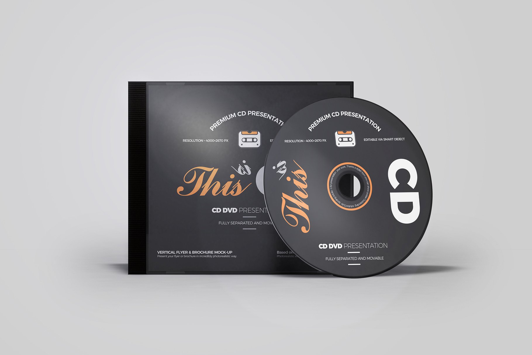 CD/DVD光盘包装盒设计展示贴图样机 CD DVD Album Mockup_img_2