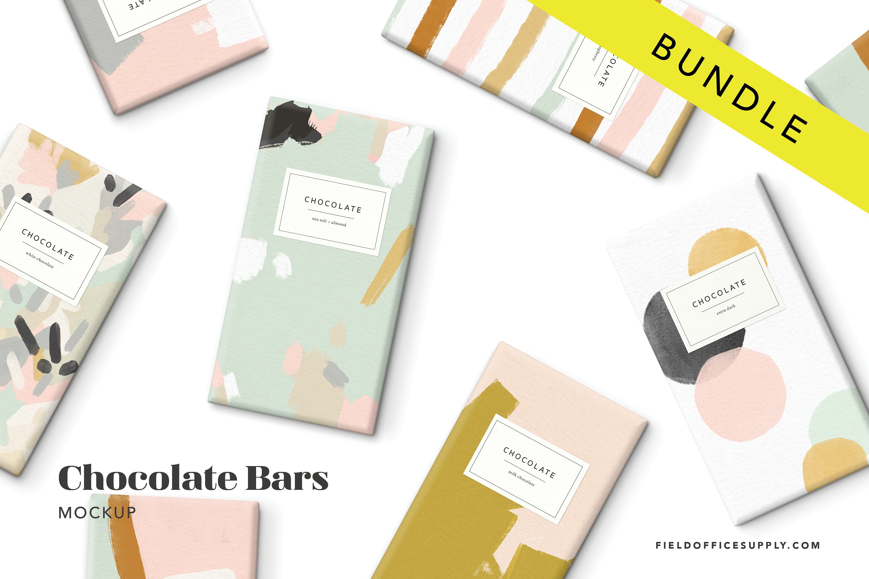 巧克力棒包装样机 Chocolate Bar Mockup Bundle_img_2