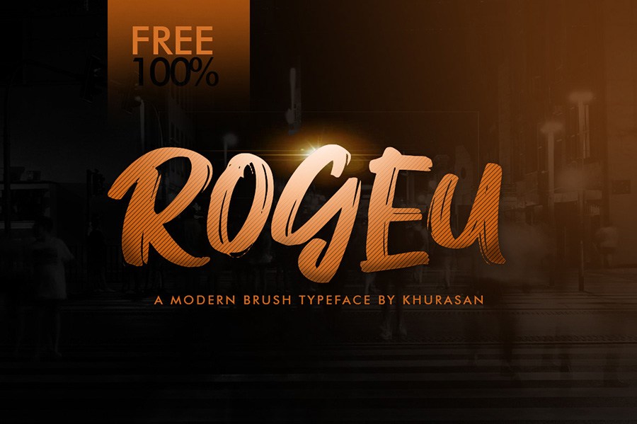 免费现代手刻粗糙刷子字体 Rogeu Free Brush Font_img_2