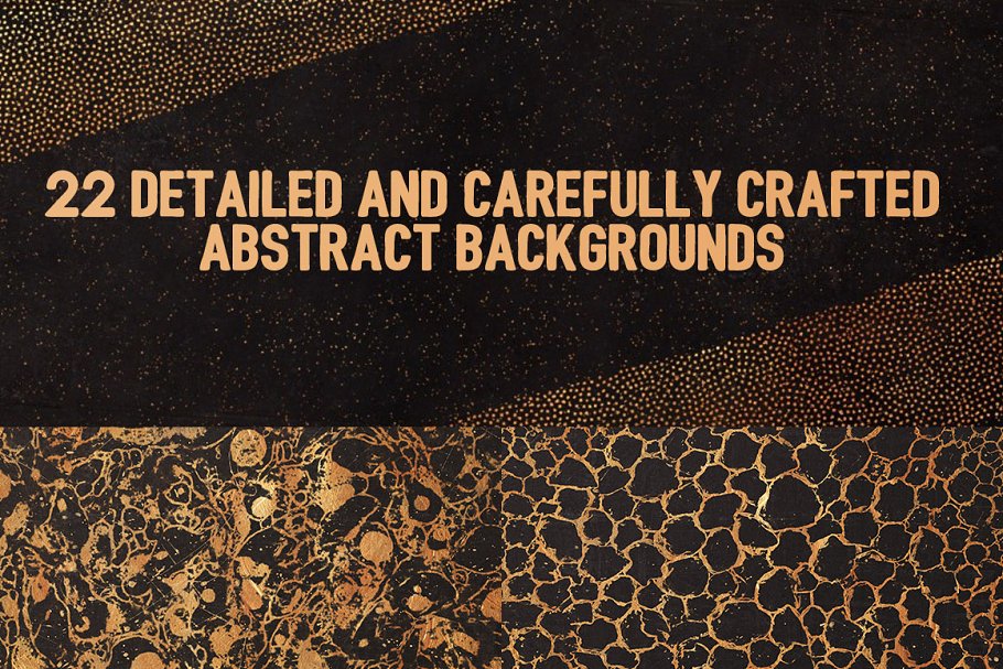 22款黑色和金色绘画纹理包 22 Black and Gold Painted Textures_img_2