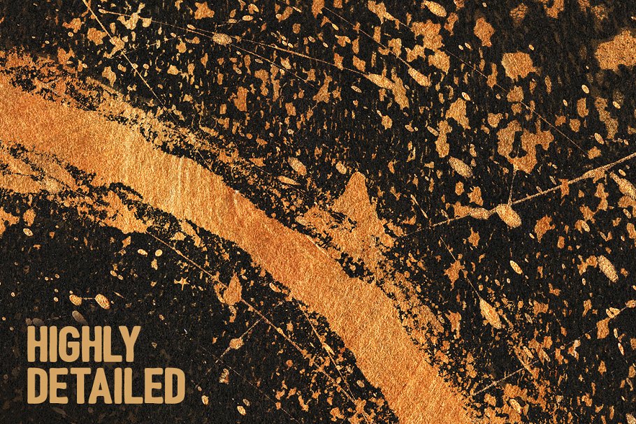 22款黑色和金色绘画纹理包 22 Black and Gold Painted Textures_img_2