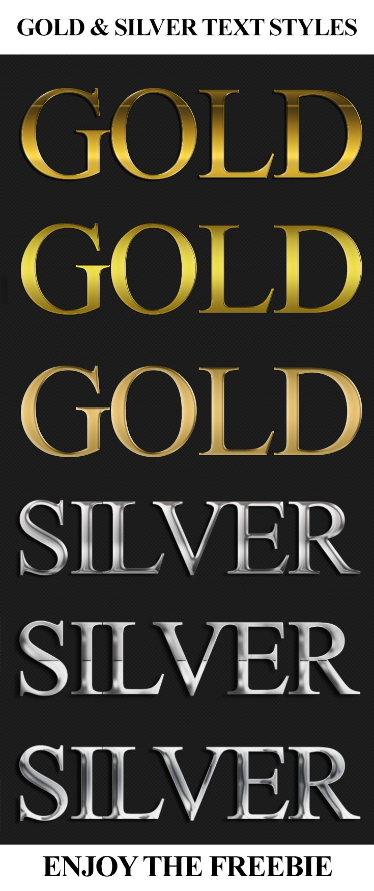 3D立体效果金银文本样式 3D Gold Silver Text Styles_img_2